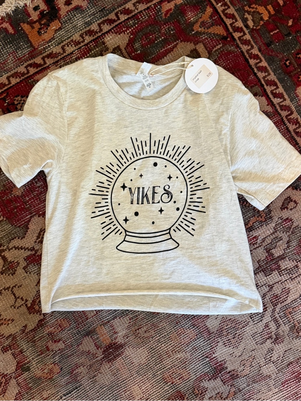 Women Bella canvas fortune Halloween Crystal ball ‘Yikes' Graphic Tee XS